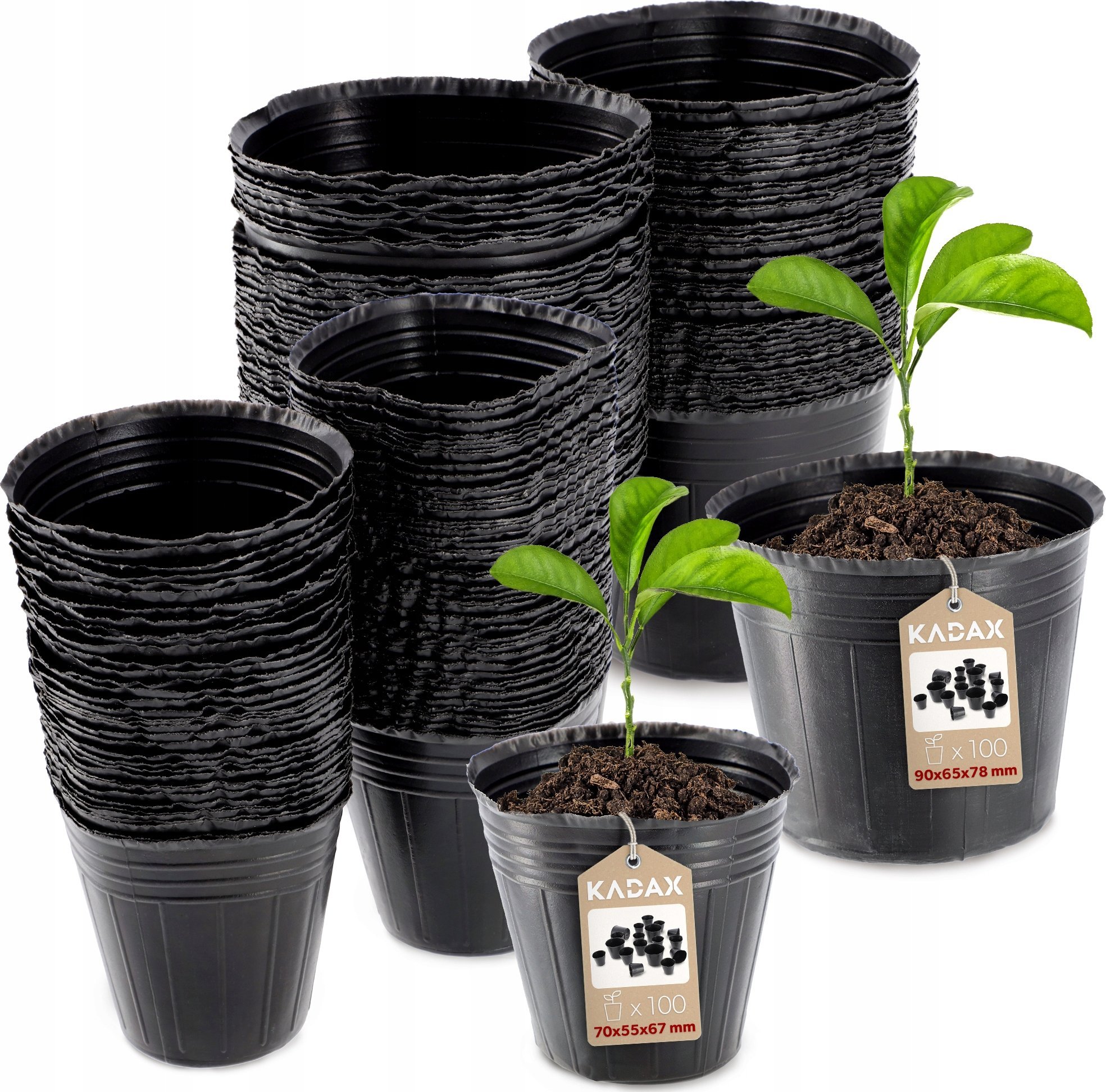 Kadax KADAX 200x Doniczka Produkcyjna Doniczki 7+9cm Na Rozsady Sadzonki miękka