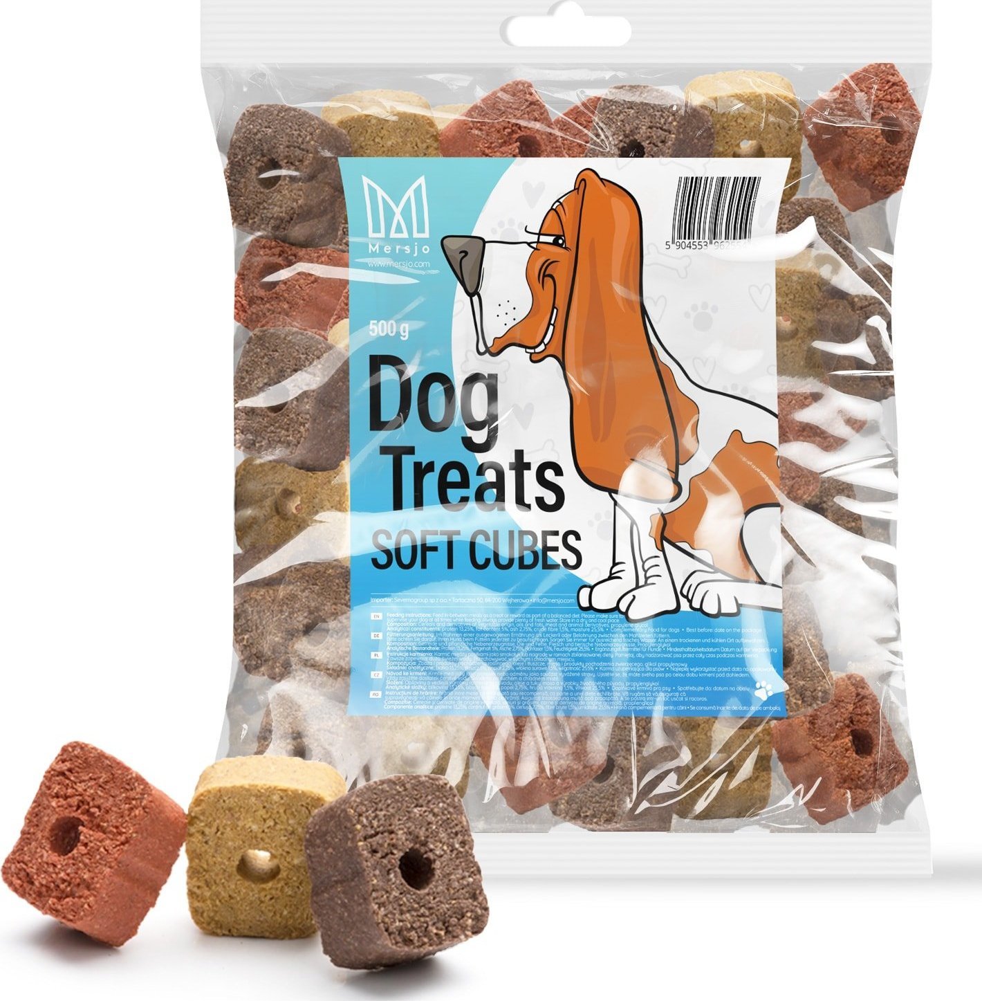 Mersjo Przysmak dla psa - Treserki mięsne Mersjo Miękkie Kostki 500g
