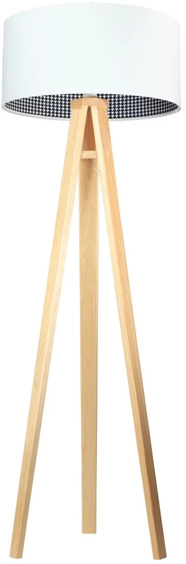 Lampa stojąca HOME 50 biała/pepitka/sosna BPS KONCEPT