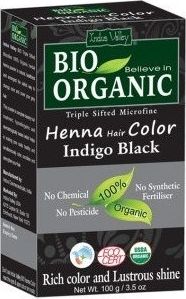 Indus Valley Bio Organic henna do włosów Czerń 100g