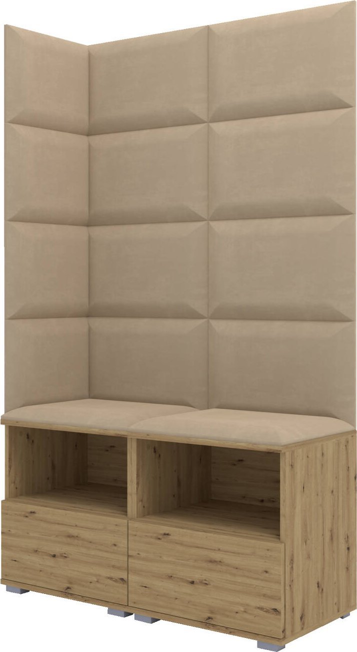 Ravio Tapicerowana garderoba Nela V - kolor dąb artisan + tkanina Trinity 04