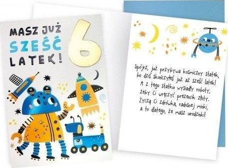 KUKARTKA Karnet Urodziny 6 roboty