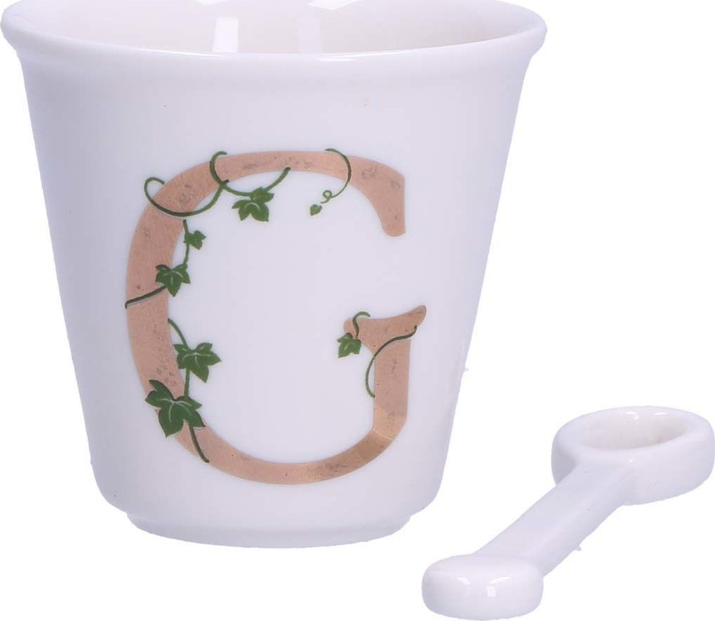 NPC Polska La Porcellana Bianca Filiżanka z łyżeczką litera G 75 ml