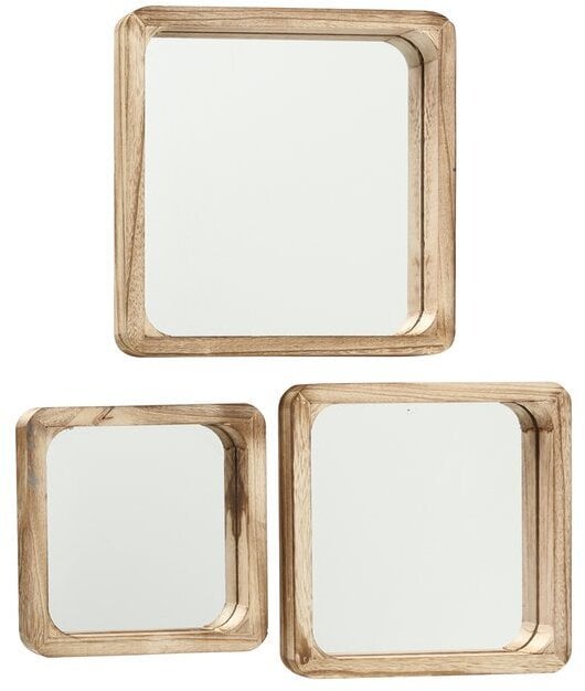 Lustra drewniane na ścianę, kwadratowe MAMBO, 3 sztuki