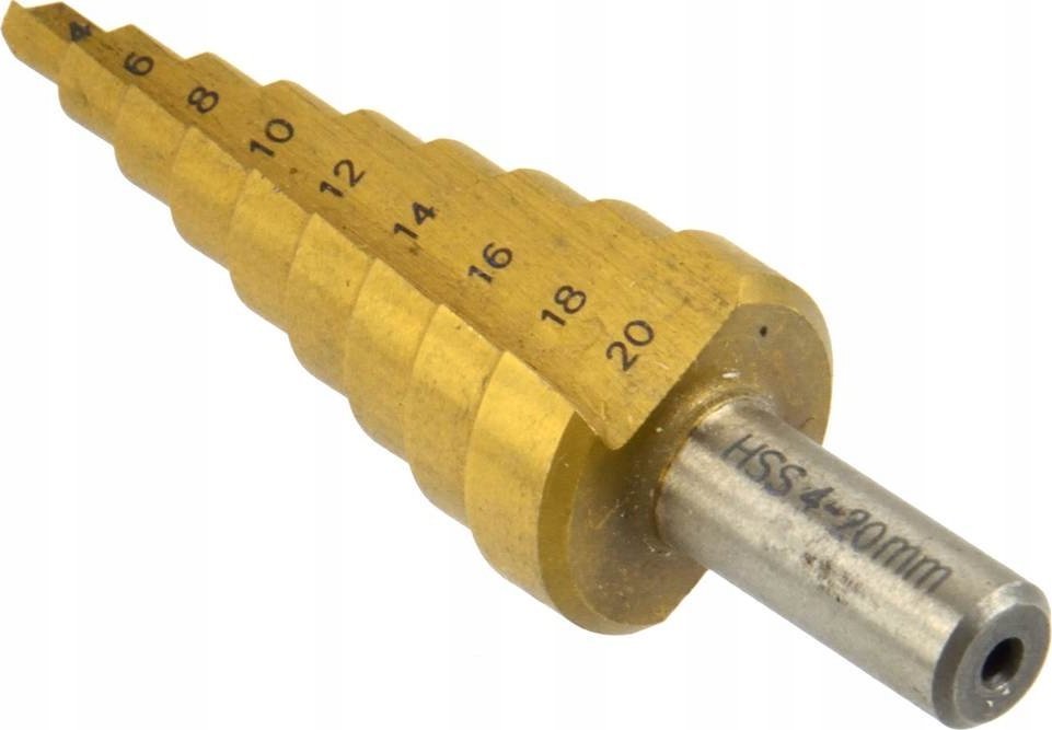 Wiertło Geko Wiertło stożkowe HSS TiN 4-20mm (25/100/200)