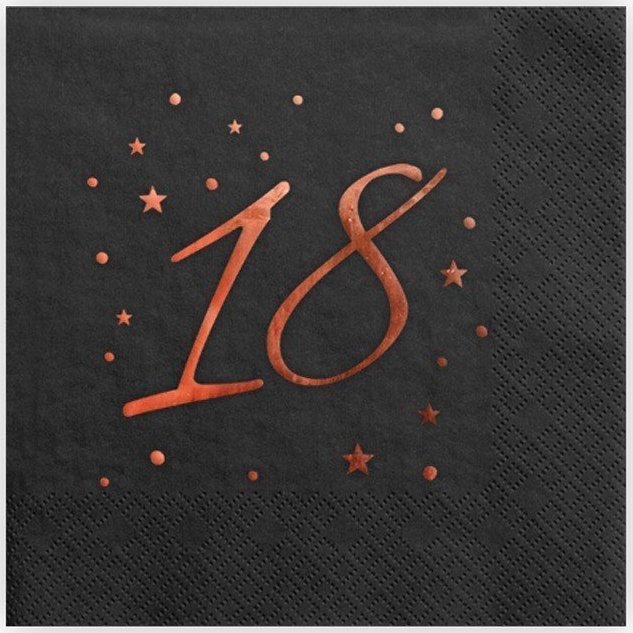 SERWETKI na 18 Rosegold Black 20szt