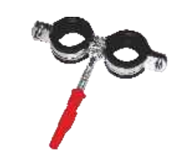 Gorgiel Uchwyt stalowy podwójny do rur 1" z uszczelką 1031226040