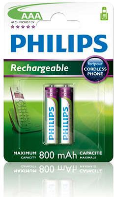 Philips Akumulator Multilife AAA / R03 800mAh 2 szt.