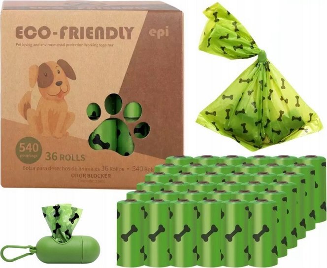 Triton WORKI NA PSIE ODCHODY BIODEGRADOWALNE WORECZKI 540szt /36 ROLEK + DYSPENSER