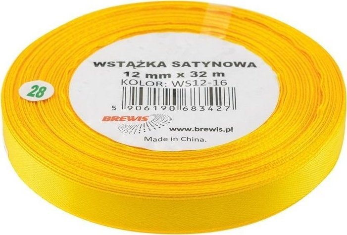 Wstążka satynowa żółta 12mmx32m