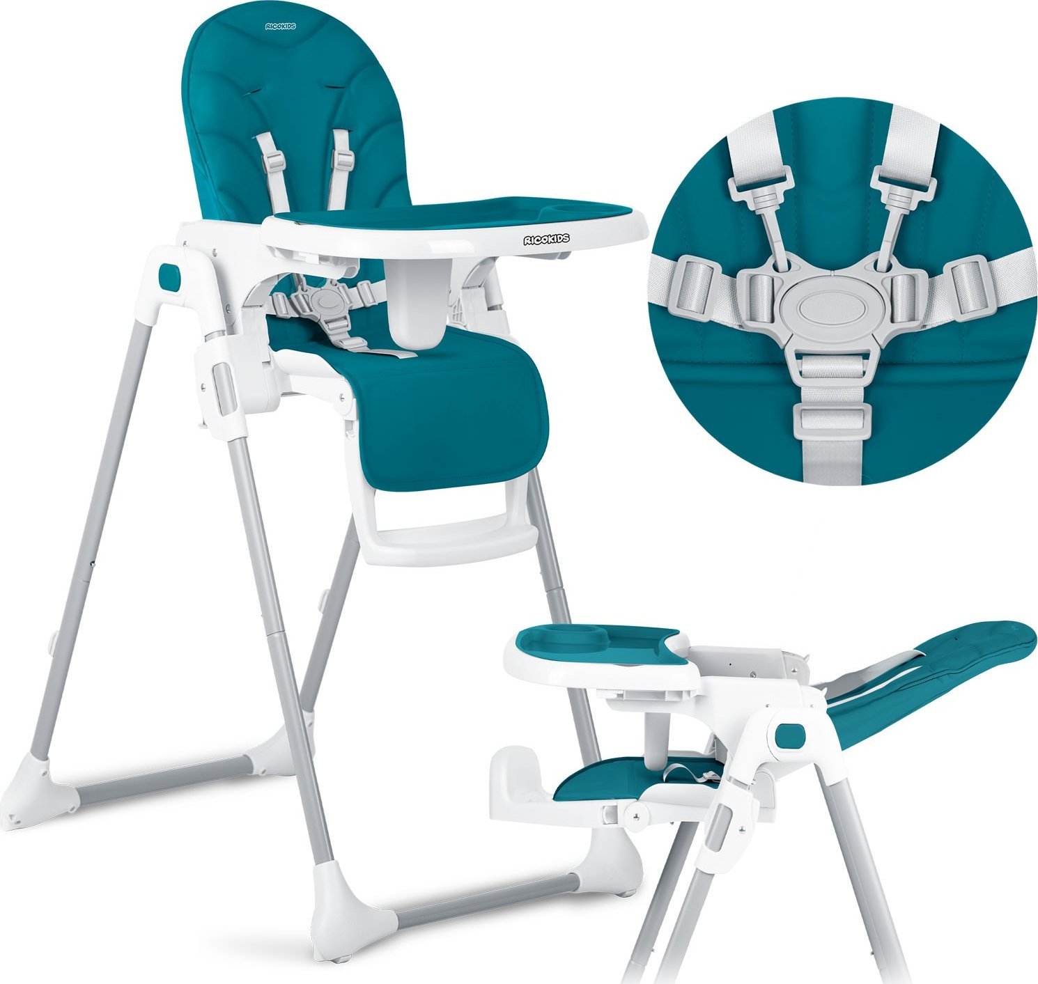 Ricokids Krzesełko do karmienia Ricokids Tulo niebieskie