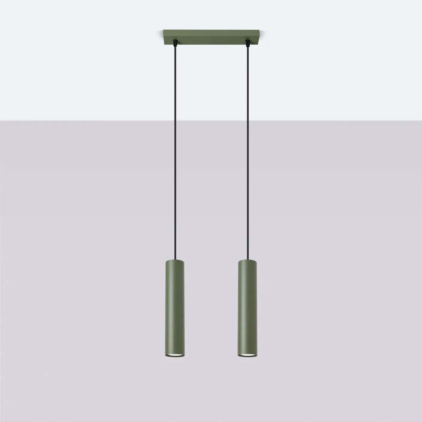 Lampa wisząca LAGOS 2 zielona oliwka SOLLUX LIGHTING