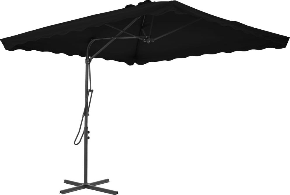 vidaXL VidaXL Parasol ogrodowy na stalowym słupku, czarny, 250x250x230 cm
