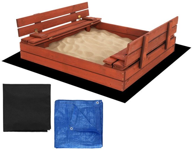 Springos Piaskownica zamykana 120x120 cm (SBP120SET02)