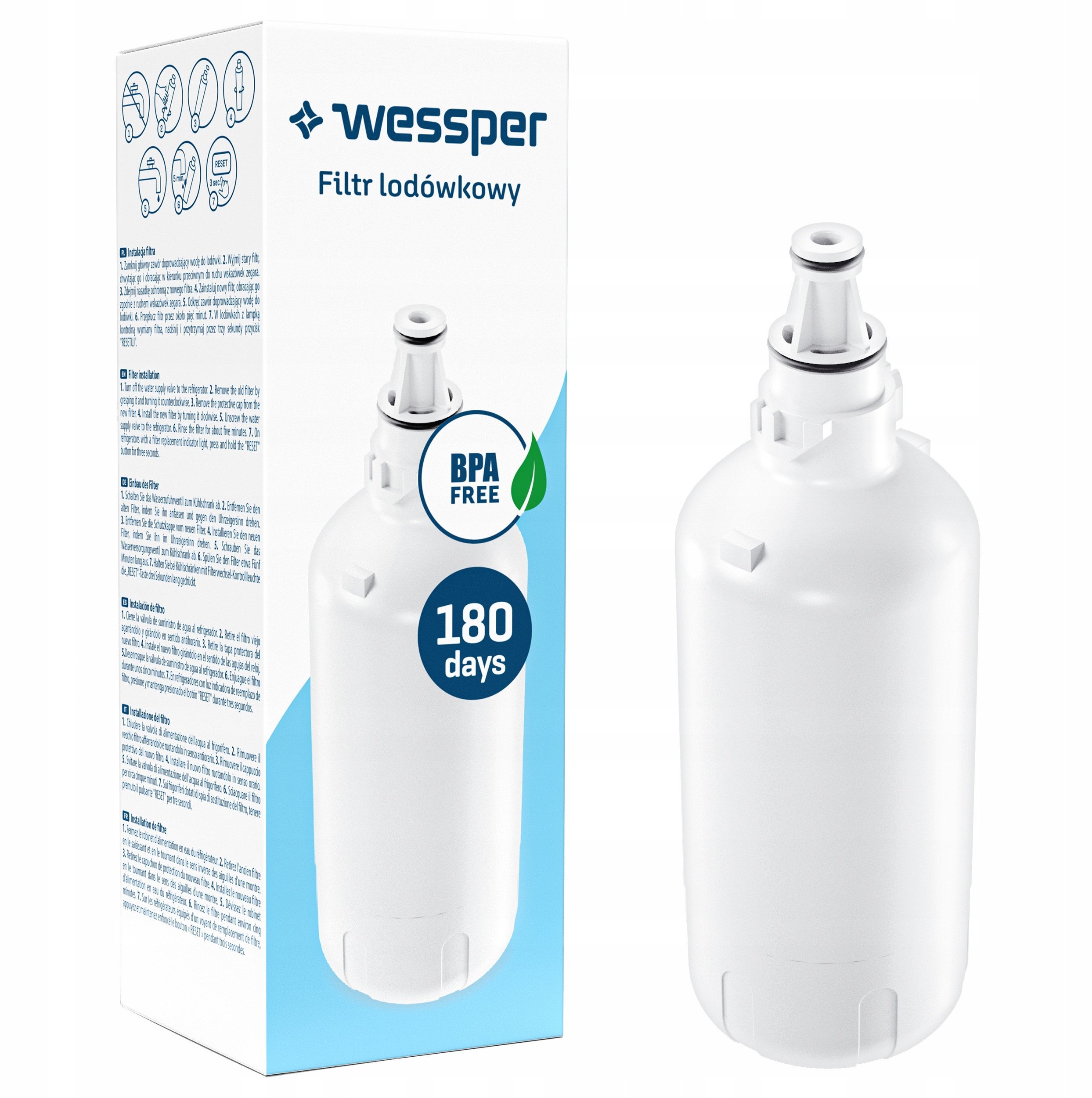 Filtr wody do lodówek Liebherr, Miele (WES408)