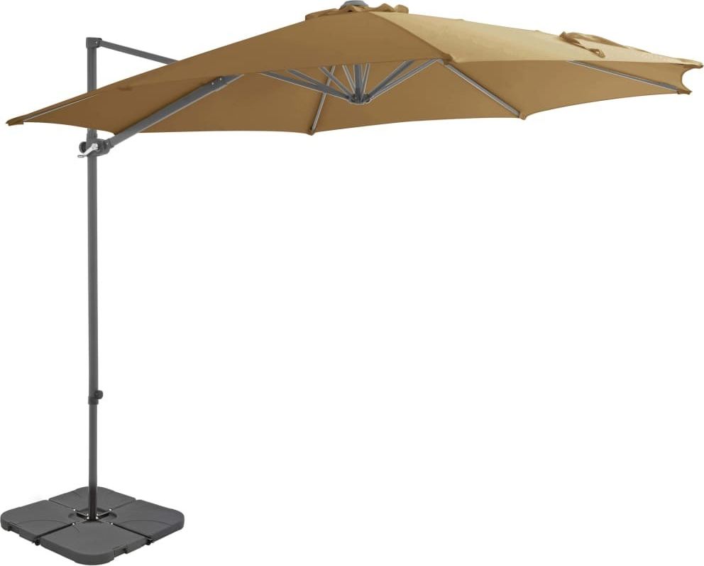 vidaXL Parasol ogrodowy z przenośną podstawą, taupe