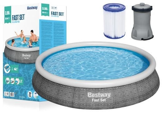 Inflatable pool BESTWAY Fast Set, blue, 7340 l, 396 x 84 cm,