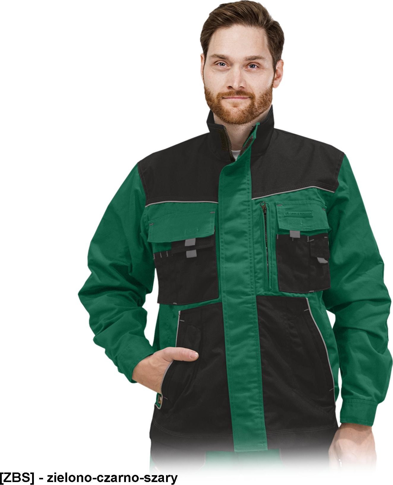 R.E.I.S. LH-FMN-J - Bluza ochronna FORMEN - zielono-czarno-szary 3XL