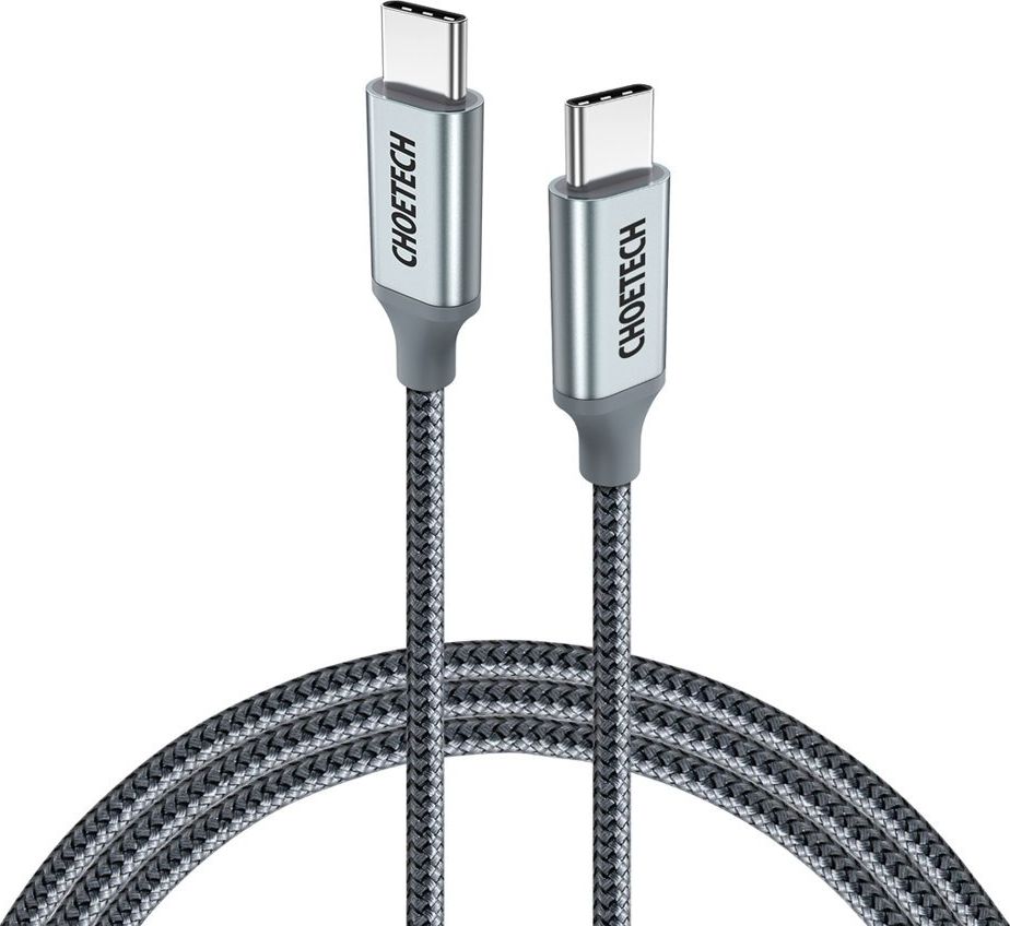 Kabel USB Choetech USB-C - USB-C 1.8 m Srebrny (6971824973099)