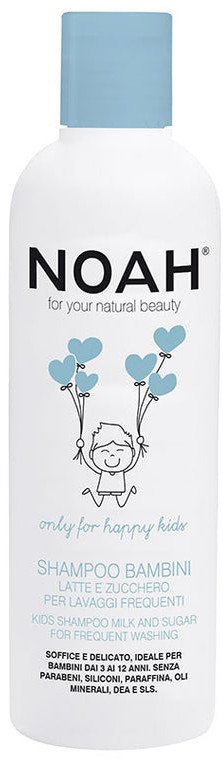 Noah Vaikiškas maitinamasis plaukų šampūnas su pienu ir cukrumi kasdieniam naudojimui Noah 250 ml