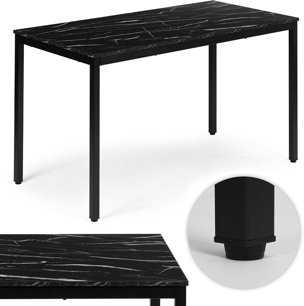 Stół do kuchni jadalni dla 4-5 osób biurko komputerowe 120x60 cm czarny marmur ModernHome EDUKAMP