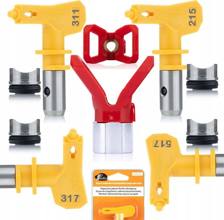Rosfix Rosfix Osłona dyszy FFLP 246215 + 4x dysza malarska: 215, 311, 317, 517