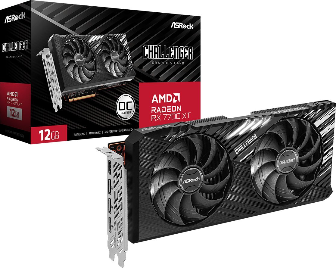 Karta graficzna ASRock Radeon RX 7700 XT Challenger OC 12GB GDDR6 (RX7700XT CL 12GO)