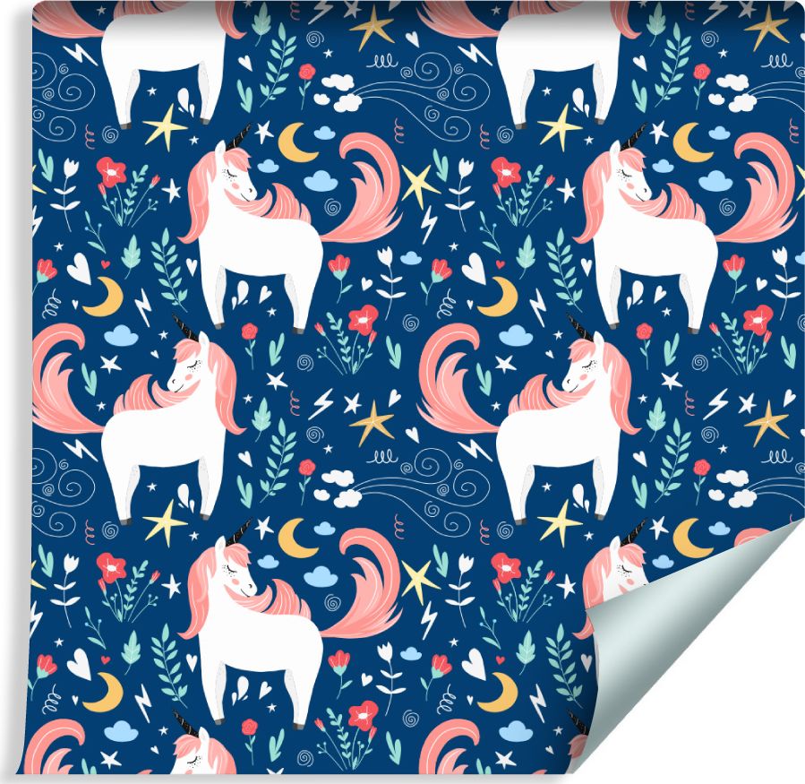 Muralo Tapeta Dla Dzieci - Jednorożce i Roślinki