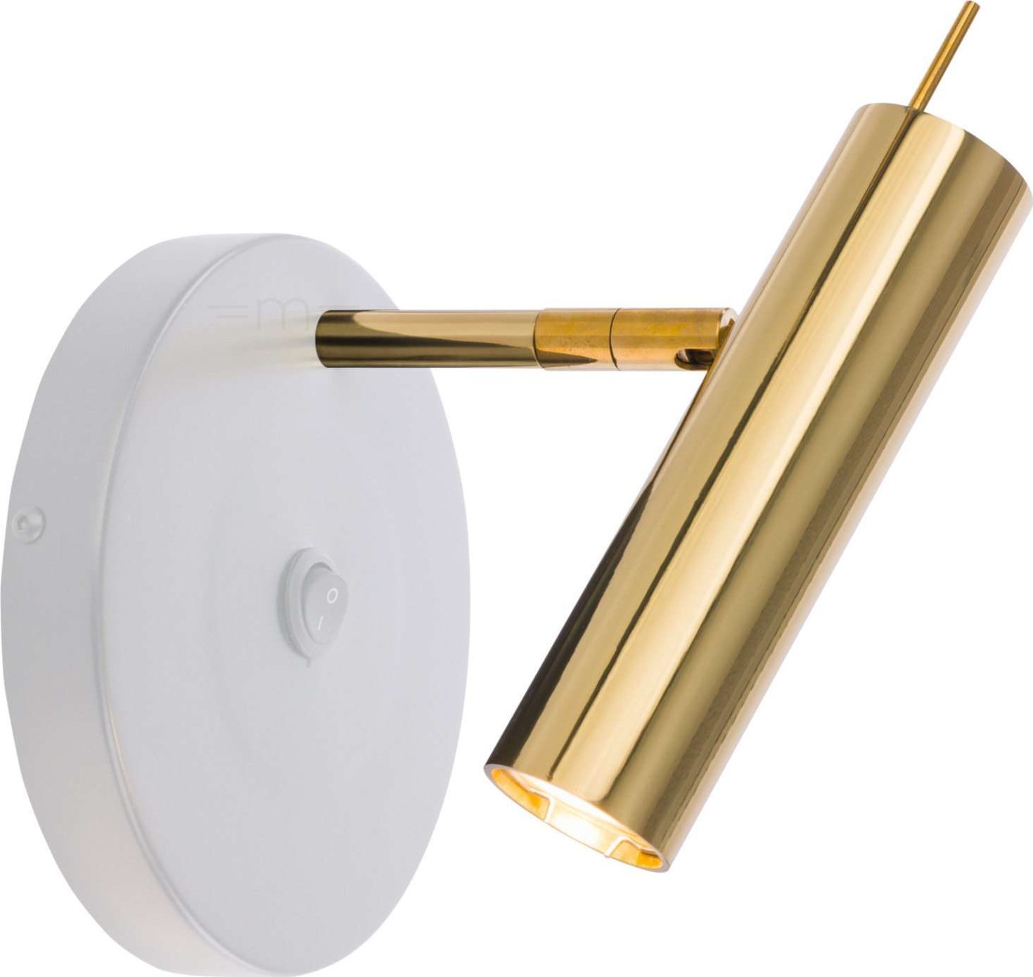 Kinkiet Amplex Kinkiet LAMPA ścienna AMOS 0176 Amplex regulowana OPRAWA metalowa tuba loftowa biała złota