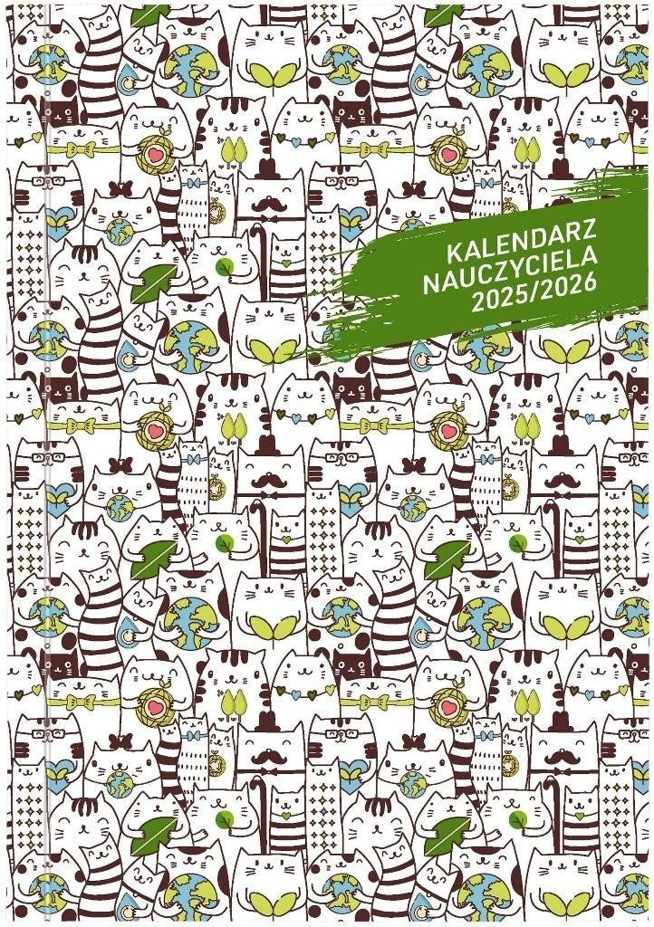 Kalendarz naucz. 2025/26 A5 tyg. PCV Koty