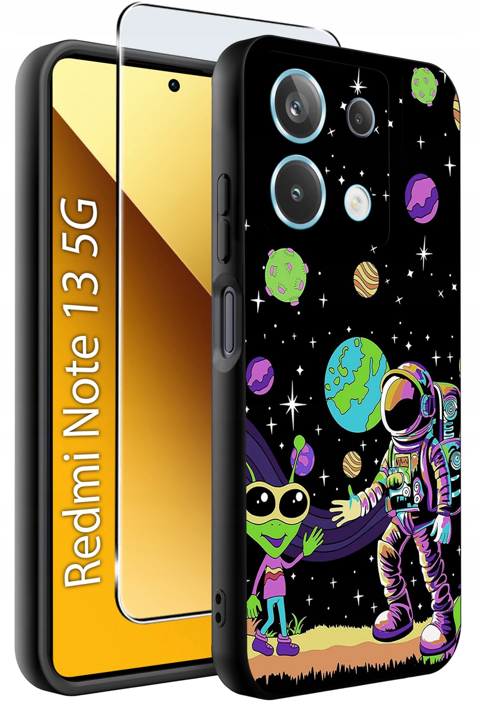 ETUI do Xiaomi Redmi Note 13 5G WZORY |SILIKONOWE MATT CASE +SZKŁO 9H