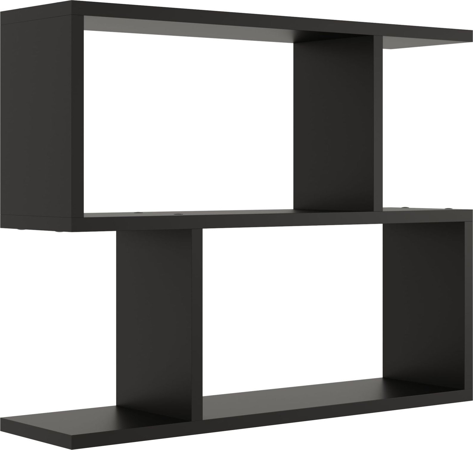 Tyletegotu Geometryczna półka wisząca, regał, 70x18x55 cm, czarny, mat