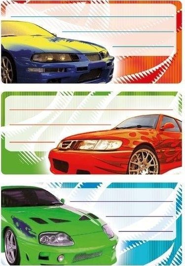 Naklejki szkolne - Auta 9szt