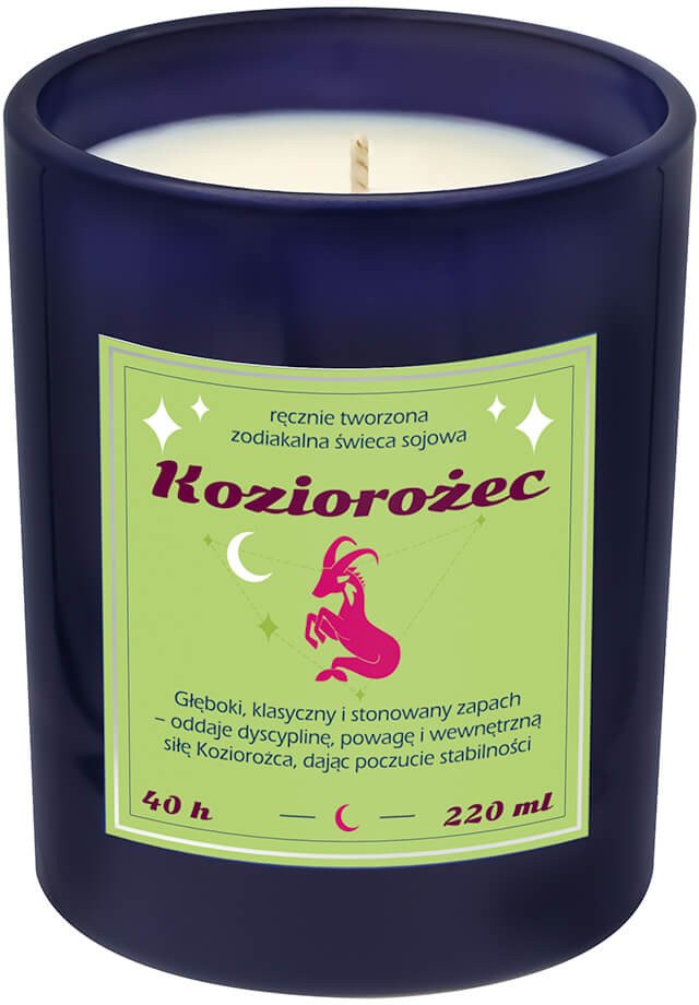 Cup&You Świeca zodiakalna zapachowa KOZIOROŻEC - bezpieczna, ręcznie robiona w szklanym słoiczku na prezent upominek dla osoby ze znakiem zodiaku KOZI