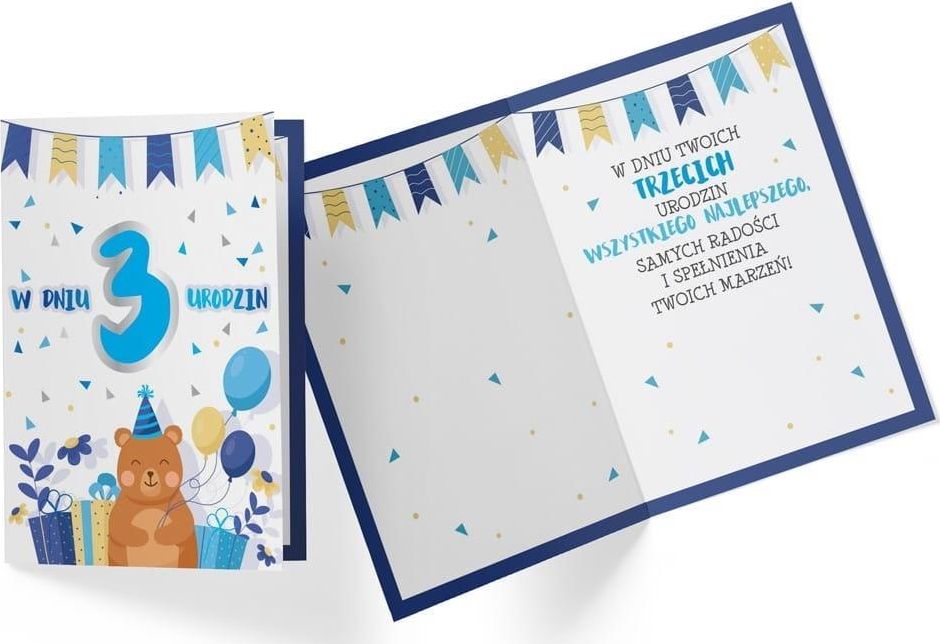 KUKARTKA Karnet PR-322 Urodziny 3 chłopiec