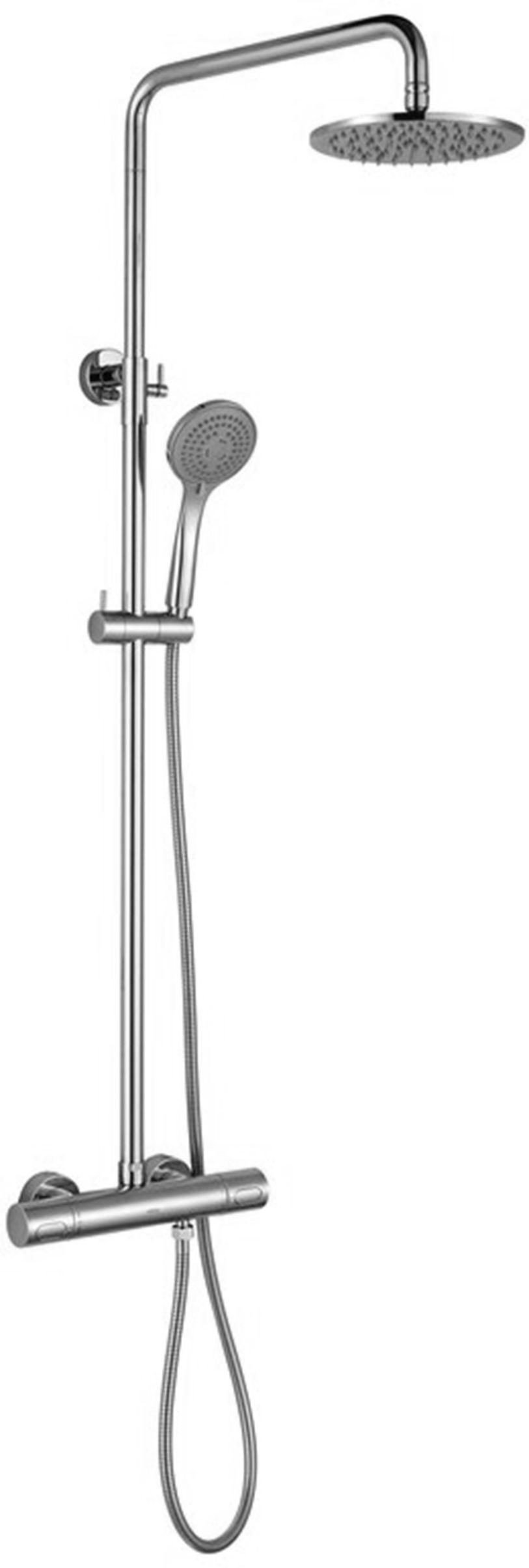 Shower set VENTO 351990, thermostatic mixer, stainless steel shower hose 1.5 m with splash protection