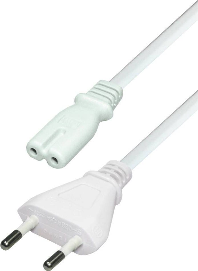 Kabel zasilający Goobay - kabel zasilający euro 2 pin - biały - 3 m - 93987