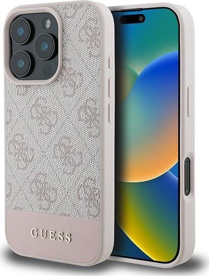 Guess GUHCP16XG4GLPI iPhone 16 Pro Max 6.9" różowy/pink hardcase 4G Bottom Stripe