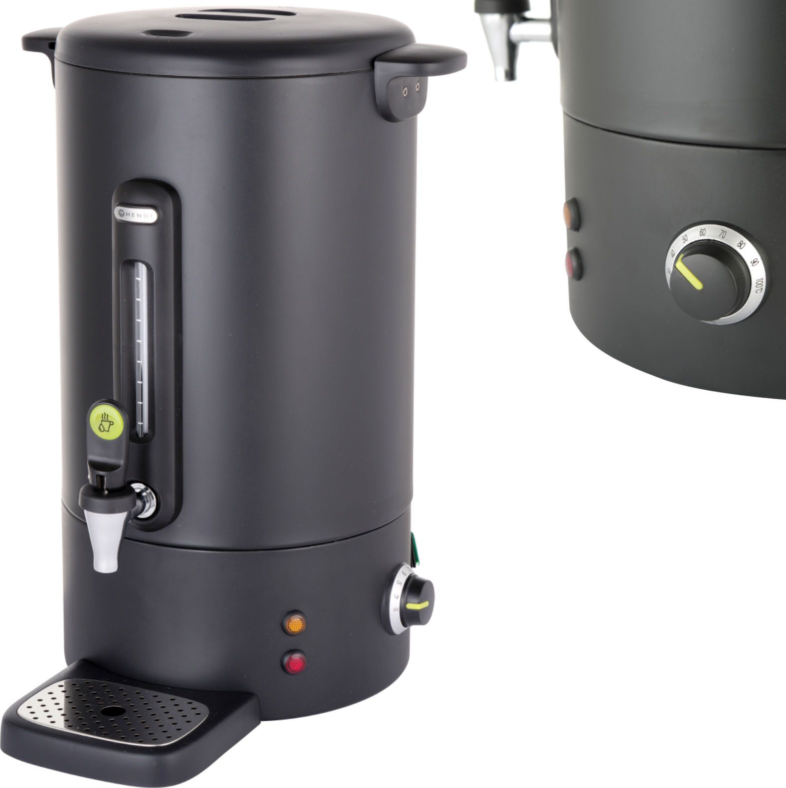 Hendi Warnik podgrzewacz do kawy z niekapiącym kranem czarny Concept Line 18 l - Hendi 211465 Warnik podgrzewacz do kawy z niekapiącym kranem czarny C