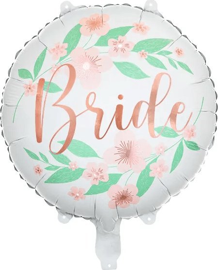 PartyDeco Balon foliowy okrągły bride w kwiaty ślub wesele