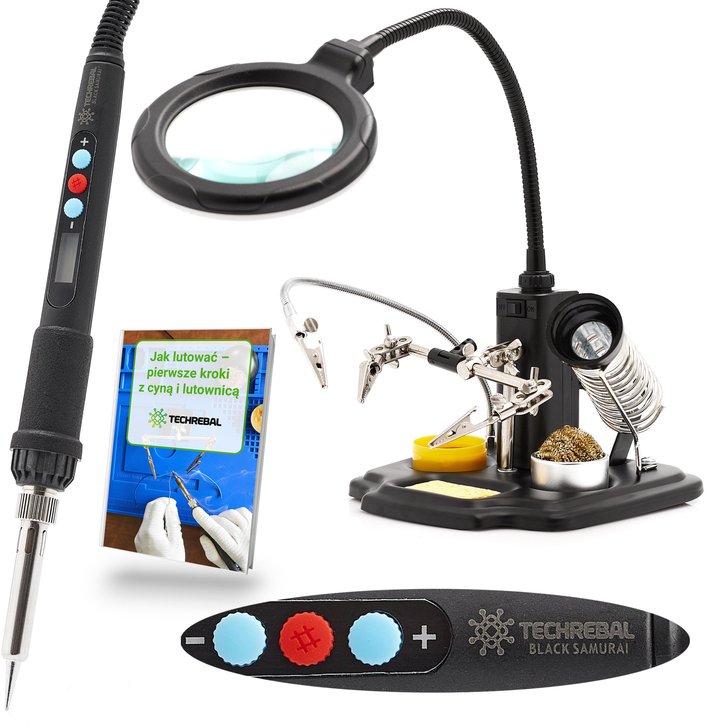 Zestaw Trzecia Ręka 8w1 ZD-10Y + Lutownica Grotowa 60W "Black Samurai"