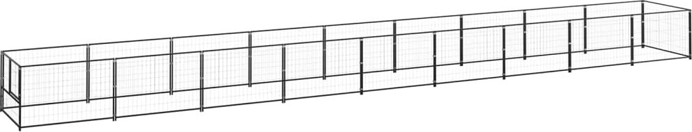 vidaXL Kojec dla psa, czarny, 9 m, stalowy