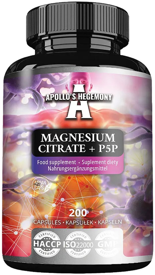 Apollo's Hegemony Magnesium Citrate + P5P suplement diety 200 kapsułek
