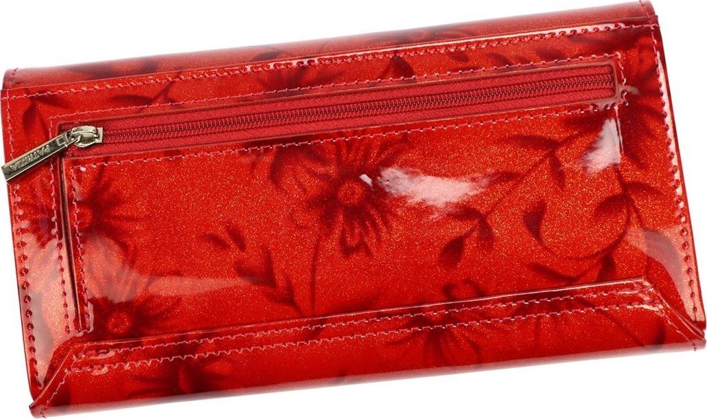 PATRIZIA Duży skórzany damski portfel z roślinnym wzorem NoSize