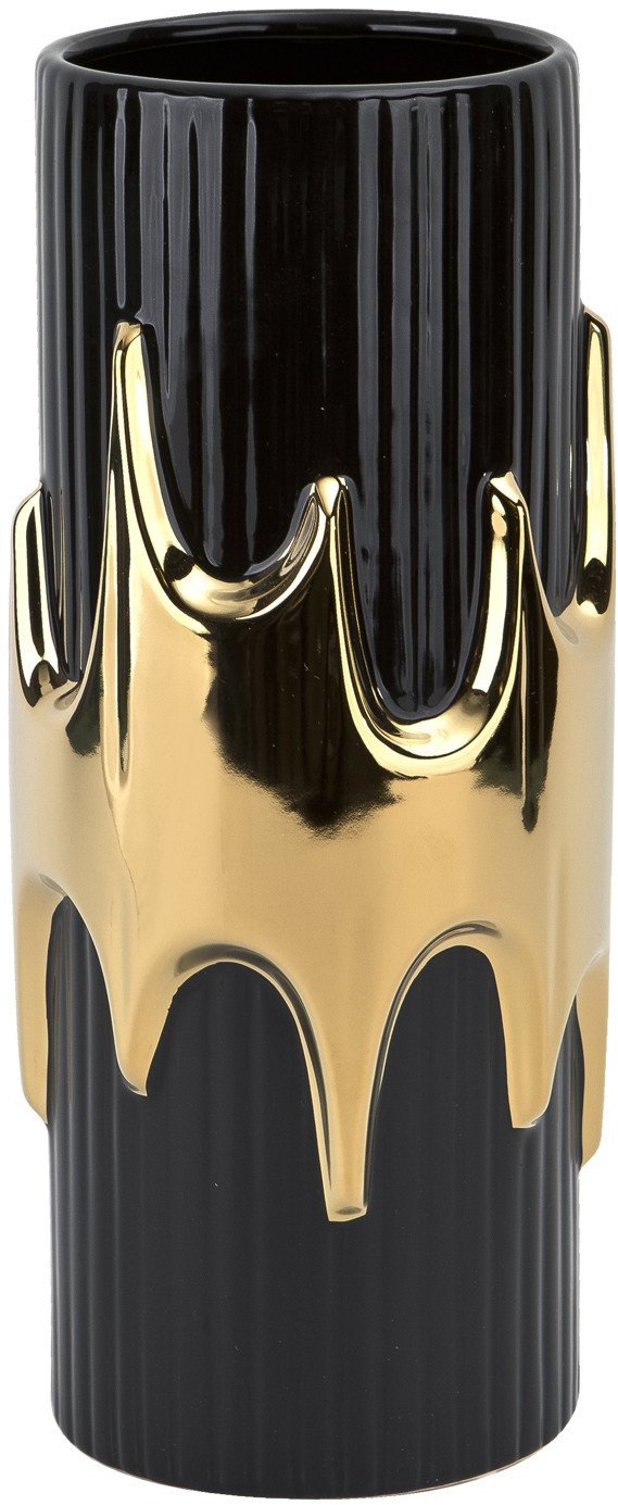 Wazon ceramiczny 30 cm czarno-złoty 154747
