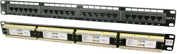 LogiLink Patch panel 19" 1U 24x RJ-45 Cat.6 Czarny (NP0004)
