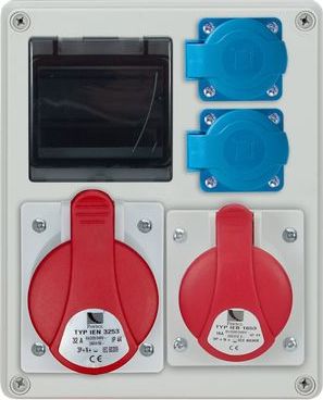 Pawbol Rozdzielnica R-BOX 240 4S 1x32A/5P 1x16A/5P 2x250V, puste okno, b/R IP44 B.1701