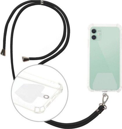 OEM UNIWERSALNA SMYCZ NA SZYJĘ DO TELEFONU / NA RAMIĘ, BLACK / CZARNY