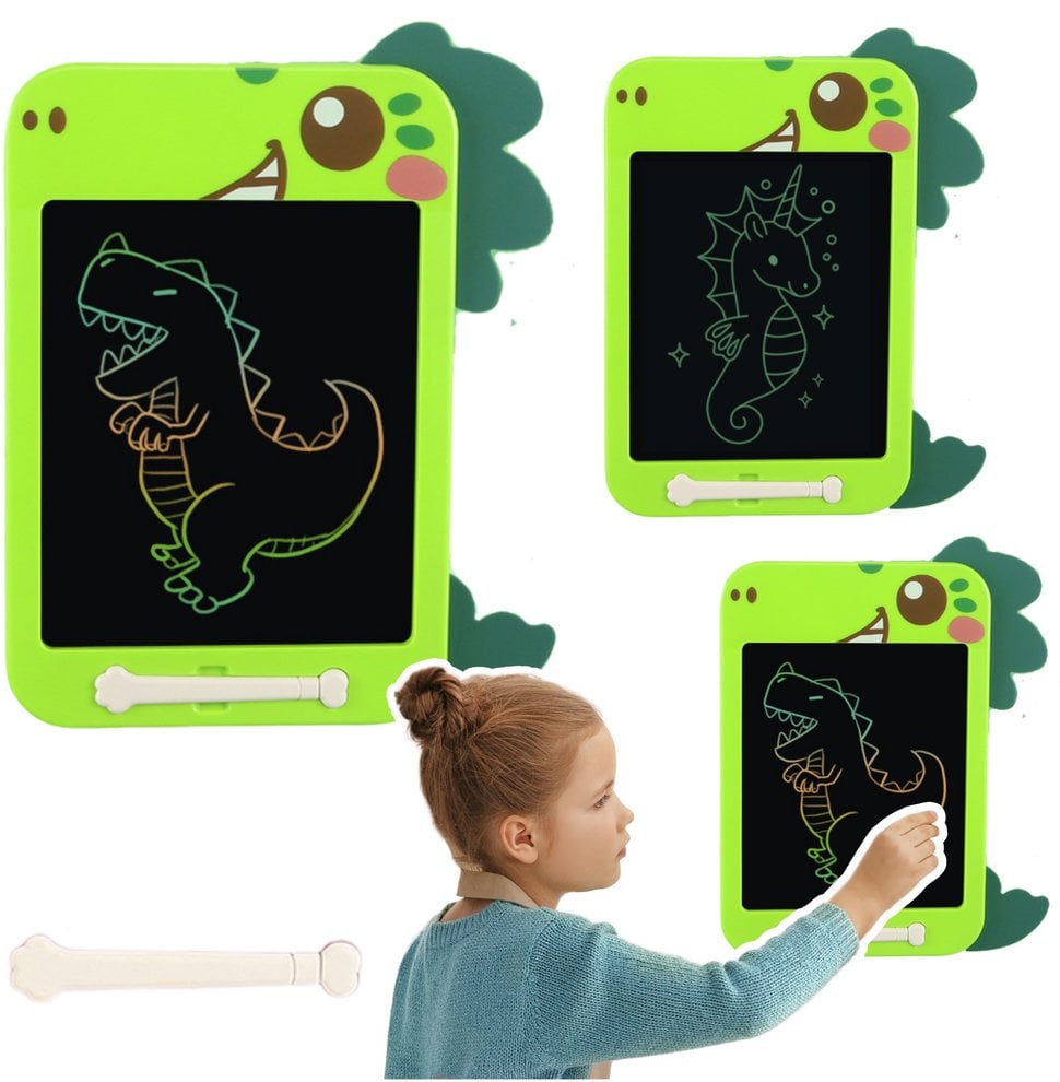 Znikopis Tablica Do Rysowania Pisania LCD Rysik Dinozaur Zielony