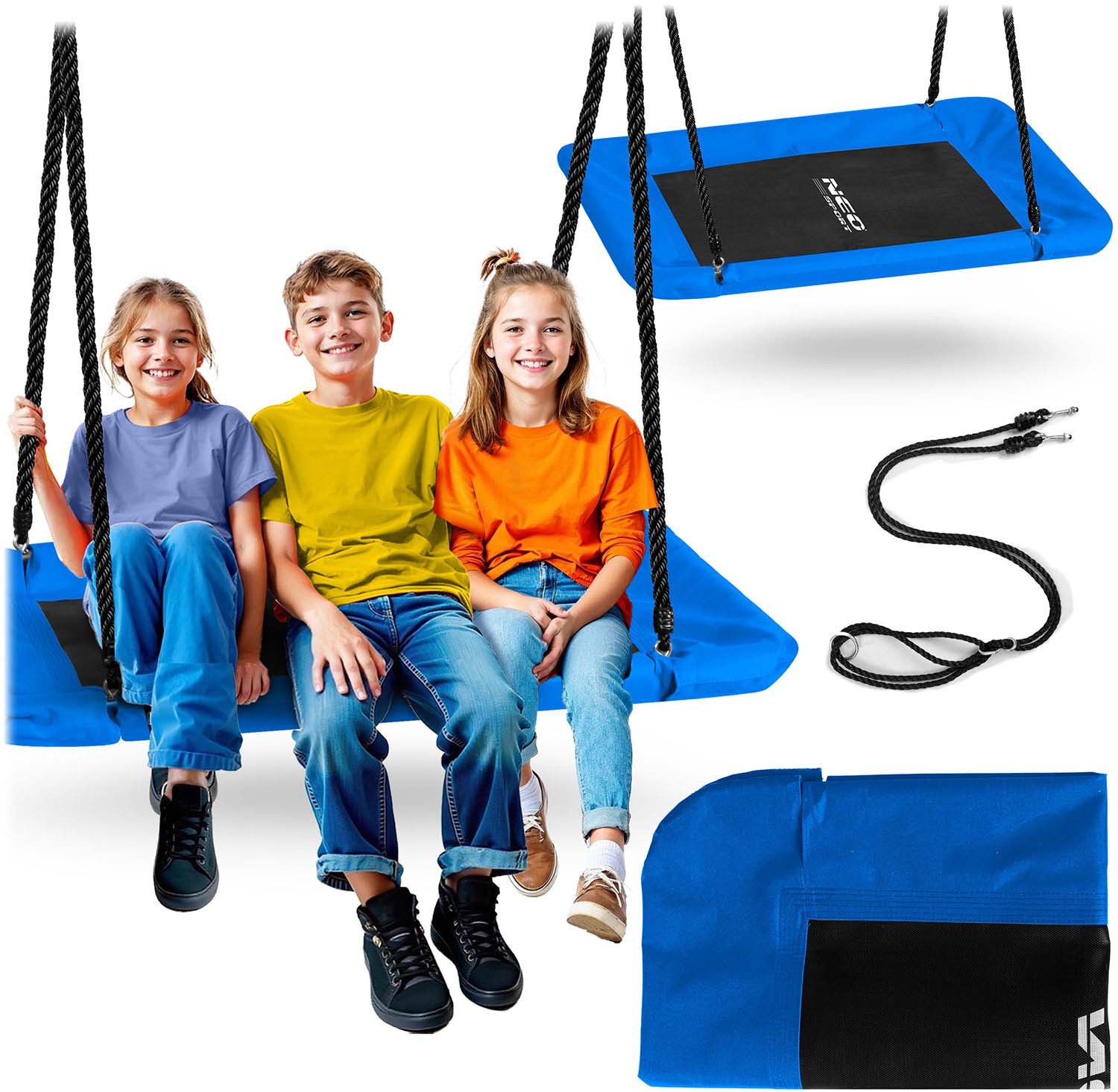 NeoSport Huśtawka bocianie gniazdo prostokątna Swingo 110 x 70 cm